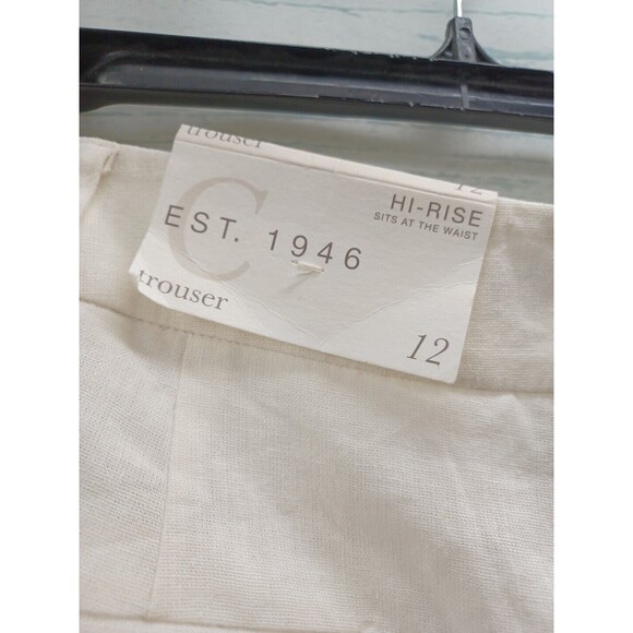 C EST 1946 Ankle Pants Linen Blend Women's Sz 12 White Classic - Picture 4 of 13
